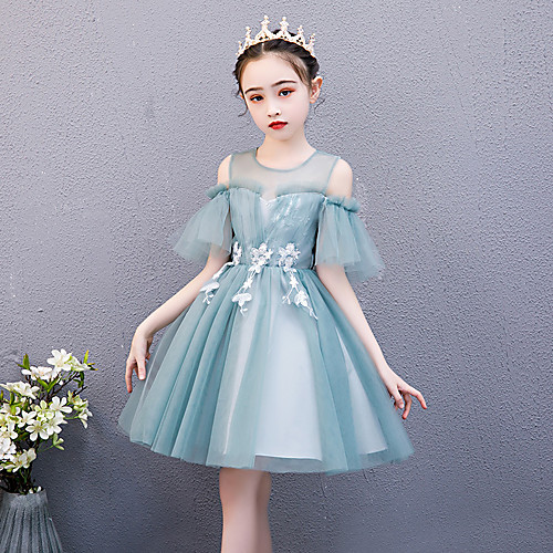 Princess Short / Mini Wedding / Homecoming Flower Girl Dresses - Tulle Half Sleeve Jewel Neck with Appliques / Solid / Splicing
Princess Short / Mini Wedding / Homecoming Flower Girl Dresses - Tulle Half Sleeve Jewel Neck with Appliques / Solid / Splicing