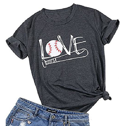 women love baseball bat t-shirt short sleeve casual blouse tee top size l (gray)
women love baseball bat t-shirt short sleeve casual blouse tee top size l (gray)