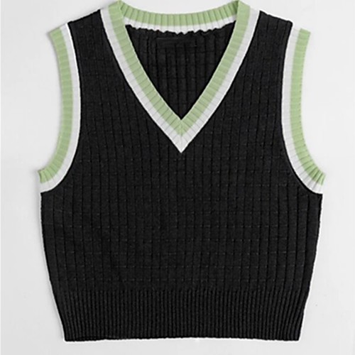 Women's Stylish Knitted Color Block Vest Sleeveless Sweater Cardigans V Neck Spring Summer Black Beige
Women's Stylish Knitted Color Block Vest Sleeveless Sweater Cardigans V Neck Spring Summer Black Beige