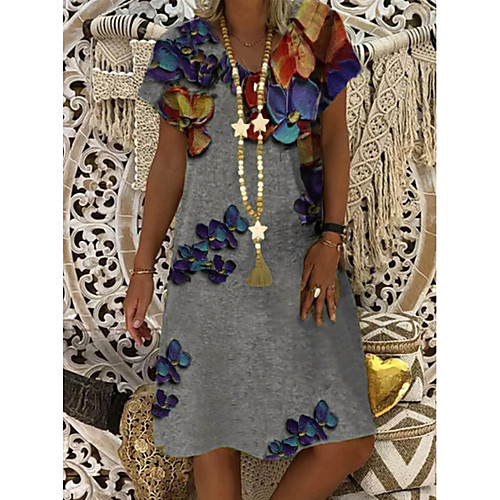 Women's Shift Dress Knee Length Dress Green Gray Short Sleeve Print Print Summer V Neck Casual 2021 S M L XL XXL 3XL 4XL 5XL
Women's Shift Dress Knee Length Dress Green Gray Short Sleeve Print Print Summer V Neck Casual 2021 S M L XL XXL 3XL 4XL 5XL