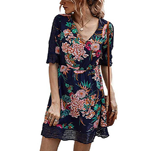 lyksaw women's deep v neck boho floral half sleeves short dress summer beach sun dress casual swing mini a line party dresses navy
lyksaw women's deep v neck boho floral half sleeves short dress summer beach sun dress casual swing mini a line party dresses navy