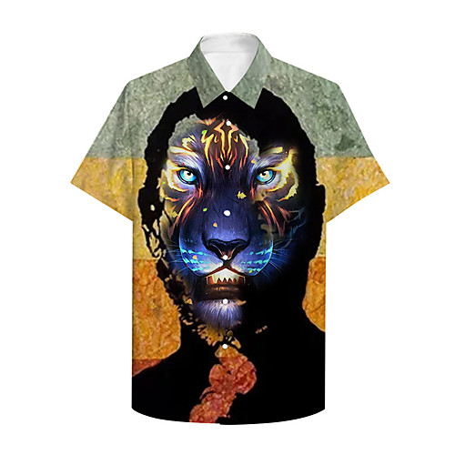 Men's Shirt 3D Print Graphic Prints Tiger Button-Down Print Short Sleeve Casual Tops Casual Designer Big and Tall Yellow
Men's Shirt 3D Print Graphic Prints Tiger Button-Down Print Short Sleeve Casual Tops Casual Designer Big and Tall Yellow