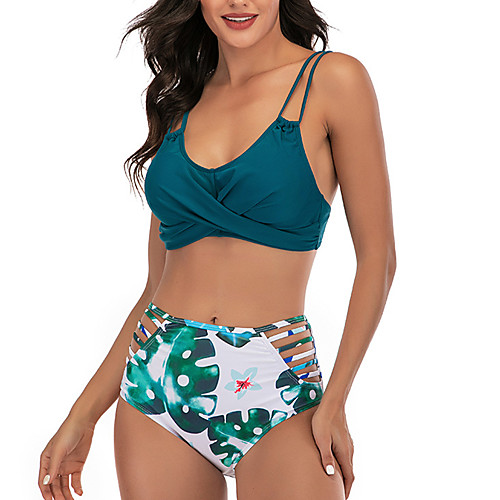Women's Tankini Swimsuit High Waist Lace up Print White Black Blue Yellow Wine Swimwear Padded Strap Bathing Suits Fashion Sexy
Women's Tankini Swimsuit High Waist Lace up Print White Black Blue Yellow Wine Swimwear Padded Strap Bathing Suits Fashion Sexy