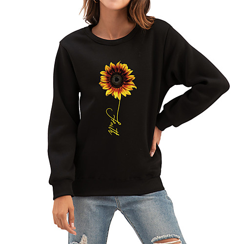 Women's Pullover Sweatshirt Flower Sunflower Print Daily Casual Hoodies Sweatshirts White Black Yellow
Women's Pullover Sweatshirt Flower Sunflower Print Daily Casual Hoodies Sweatshirts White Black Yellow