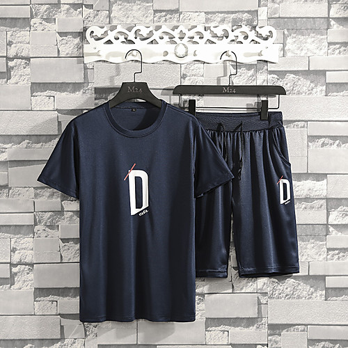 Men's Sweatsuit 2 Piece Set Artistic Style Crew Neck Sport Athleisure Clothing Suit Short Sleeves Breathable Soft Comfortable Exercise & Fitness Everyday Use Outdoor Fitness Exercising / 2pcs / pack
Men's Sweatsuit 2 Piece Set Artistic Style Crew Neck Sport Athleisure Clothing Suit Short Sleeves Breathable Soft Comfortable Exercise & Fitness Everyday Use Outdoor Fitness Exercising / 2pcs / pack