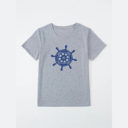 Men's T shirt Hot Stamping Rudder Print Short Sleeve Casual Tops 100% Cotton Basic Casual Fashion Gray
Men's T shirt Hot Stamping Rudder Print Short Sleeve Casual Tops 100% Cotton Basic Casual Fashion Gray