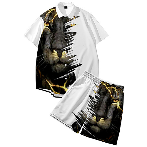 Men's Shirt Suits 3D Print Lion Animal Button-Down 3D Print Short Sleeve Daily Tops Casual Fashion Breathable White
Men's Shirt Suits 3D Print Lion Animal Button-Down 3D Print Short Sleeve Daily Tops Casual Fashion Breathable White