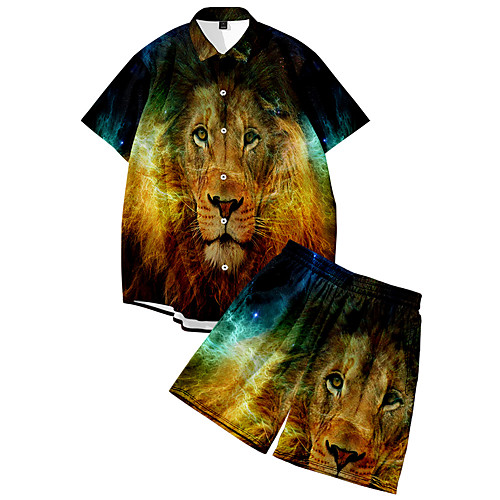 Men's Shirt Suits 3D Print Tiger Animal Button-Down 3D Print Short Sleeve Daily Tops Casual Fashion Breathable Yellow
Men's Shirt Suits 3D Print Tiger Animal Button-Down 3D Print Short Sleeve Daily Tops Casual Fashion Breathable Yellow