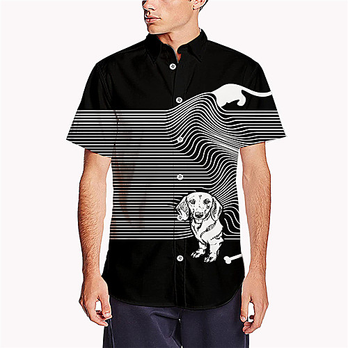 Men's Shirt 3D Print Striped Dog Animal Button-Down 3D Print Short Sleeve Daily Tops Casual Fashion Breathable Black
Men's Shirt 3D Print Striped Dog Animal Button-Down 3D Print Short Sleeve Daily Tops Casual Fashion Breathable Black