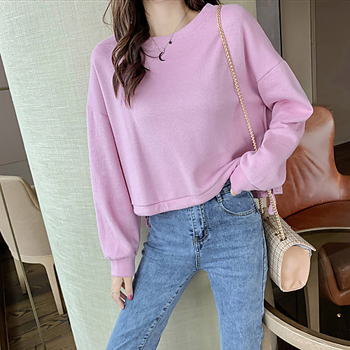 Women's Sweatshirt Sweater Pullover Pure Color Crew Neck Solid Color Sport Athleisure Sweatshirt Top Long Sleeve Breathable Soft Comfortable Everyday Use Street Casual Daily Outdoor
Women's Sweatshirt Sweater Pullover Pure Color Crew Neck Solid Color Sport Athleisure Sweatshirt Top Long Sleeve Breathable Soft Comfortable Everyday Use Street Casual Daily Outdoor