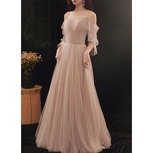 A-Line Sweetheart Neckline Floor Length Tulle Bridesmaid Dress with Draping / Bandage
A-Line Sweetheart Neckline Floor Length Tulle Bridesmaid Dress with Draping / Bandage