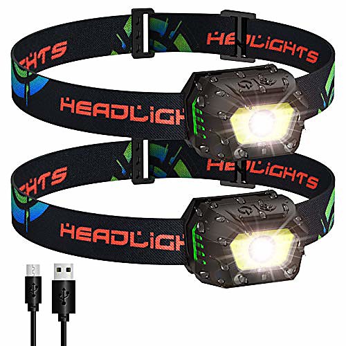 

headlamp led rechargeable usb 1000 lumens super bright headlamp 5 modes ipx5 waterproof ultralight headlamps with motion sensor and red light headlamp for running, jogging, fishing, camping, children