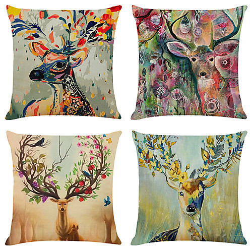 4 pcs Linen Pillow Cover, Cartoon Simple Classic Square Zipper Traditional Classic
4 pcs Linen Pillow Cover, Cartoon Simple Classic Square Zipper Traditional Classic