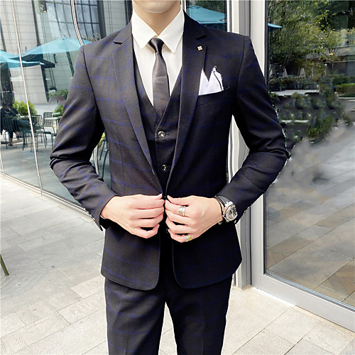 Tuxedos Standard Fit Notch Single Breasted One-button Polyester Checkered / Gingham
Tuxedos Standard Fit Notch Single Breasted One-button Polyester Checkered / Gingham