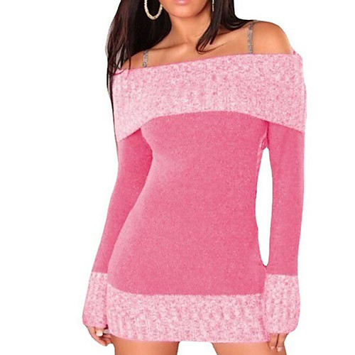 Women's Color Block Pullover Long Sleeve Sweater Cardigans Off Shoulder Fall Winter White Black Blue
Women's Color Block Pullover Long Sleeve Sweater Cardigans Off Shoulder Fall Winter White Black Blue