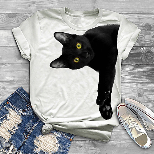 Women's Plus Size Print Cat Graphic Animal T shirt Large Size Crewneck Short Sleeve Basic Tops XL XXL 3XL White Big Size
Women's Plus Size Print Cat Graphic Animal T shirt Large Size Crewneck Short Sleeve Basic Tops XL XXL 3XL White Big Size