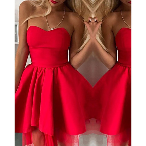A-Line Minimalist Sexy Homecoming Cocktail Party Dress Strapless Sleeveless Short / Mini Satin with Pleats 2021
A-Line Minimalist Sexy Homecoming Cocktail Party Dress Strapless Sleeveless Short / Mini Satin with Pleats 2021