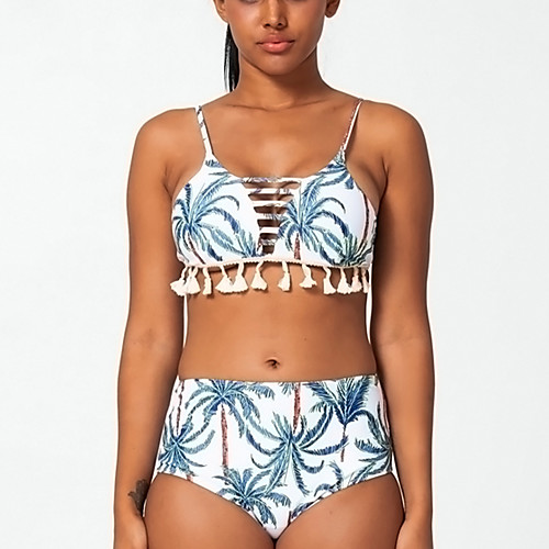 Women's Bikini Swimsuit Lace up Print Geometric Floral Light Blue Swimwear Bandeau Bathing Suits
Women's Bikini Swimsuit Lace up Print Geometric Floral Light Blue Swimwear Bandeau Bathing Suits