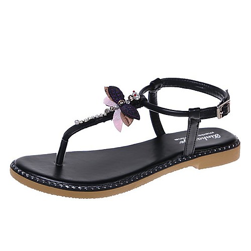 Women's Sandals Boho Bohemia Beach Flat Heel Open Toe Flat Sandals Casual Daily Walking Shoes PU Rhinestone Bowknot Solid Colored Black Purple
Women's Sandals Boho Bohemia Beach Flat Heel Open Toe Flat Sandals Casual Daily Walking Shoes PU Rhinestone Bowknot Solid Colored Black Purple