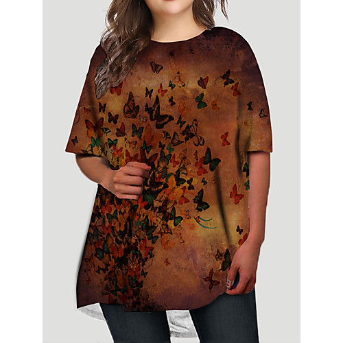 Women's Plus Size Dresses T Shirt Dress Tee Dress Short Mini Dress Half Sleeve Graphic Butterfly Animal Print Basic Fall Red XL XXL 3XL 4XL 5XL / Holiday
Women's Plus Size Dresses T Shirt Dress Tee Dress Short Mini Dress Half Sleeve Graphic Butterfly Animal Print Basic Fall Red XL XXL 3XL 4XL 5XL / Holiday