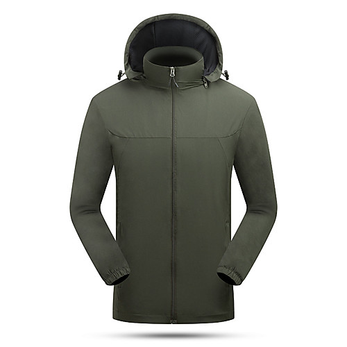 Men's Hiking Windbreaker Winter Outdoor Solid Color Waterproof Windproof Breathable Soft Jacket Full Length Visible Zipper Fishing Beach Camping / Hiking / Caving Black Blue Green
Men's Hiking Windbreaker Winter Outdoor Solid Color Waterproof Windproof Breathable Soft Jacket Full Length Visible Zipper Fishing Beach Camping / Hiking / Caving Black Blue Green