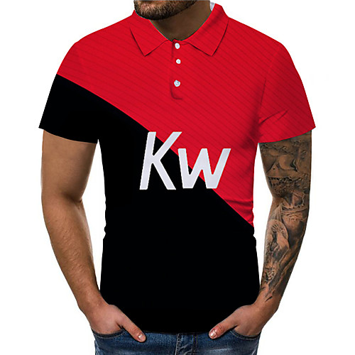Men's Polo 3D Print Patchwork Letter 3D Print Short Sleeve Daily Tops Fashion Classic Black / Red
Men's Polo 3D Print Patchwork Letter 3D Print Short Sleeve Daily Tops Fashion Classic Black / Red