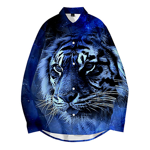 Men's Shirt 3D Print Tiger Animal Button-Down 3D Print Long Sleeve Daily Tops Casual Fashion Hawaiian Navy Blue
Men's Shirt 3D Print Tiger Animal Button-Down 3D Print Long Sleeve Daily Tops Casual Fashion Hawaiian Navy Blue