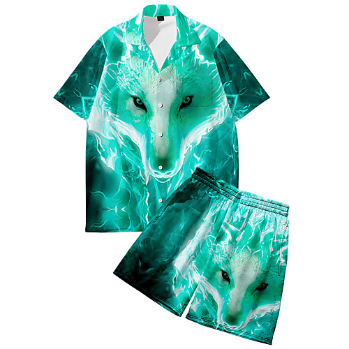 Men's Shirt Suits 3D Print Wolf Animal Button-Down 3D Print Short Sleeve Daily Tops Casual Fashion Breathable Green
Men's Shirt Suits 3D Print Wolf Animal Button-Down 3D Print Short Sleeve Daily Tops Casual Fashion Breathable Green