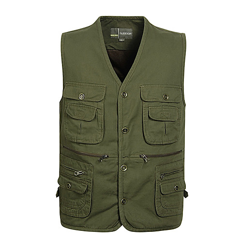 Men's Hiking Tee shirt Sleeveless Vest / Gilet Outdoor Breathable Comfortable Anti-tear Multi-Pockets Spring Summer Cotton Solid Color Army Green Dark Green Khaki Hunting Fishing Climbing
Men's Hiking Tee shirt Sleeveless Vest / Gilet Outdoor Breathable Comfortable Anti-tear Multi-Pockets Spring Summer Cotton Solid Color Army Green Dark Green Khaki Hunting Fishing Climbing