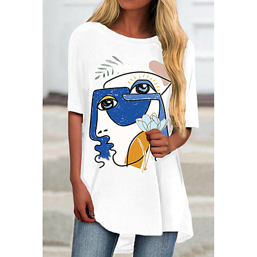 Women's T Shirt Dress Tee Dress Short Mini Dress White Half Sleeve Color Block Geometric Print Spring Summer Round Neck Casual 2021 S M L XL XXL 3XL
Women's T Shirt Dress Tee Dress Short Mini Dress White Half Sleeve Color Block Geometric Print Spring Summer Round Neck Casual 2021 S M L XL XXL 3XL