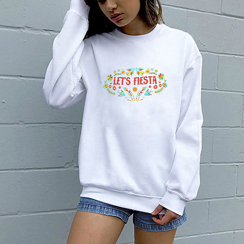 Women's Sweatshirt Pullover Pure Color Crew Neck Flower Letter Printed Sport Athleisure Sweatshirt Top Long Sleeve Breathable Soft Comfortable Everyday Use Street Casual Daily Outdoor
Women's Sweatshirt Pullover Pure Color Crew Neck Flower Letter Printed Sport Athleisure Sweatshirt Top Long Sleeve Breathable Soft Comfortable Everyday Use Street Casual Daily Outdoor
