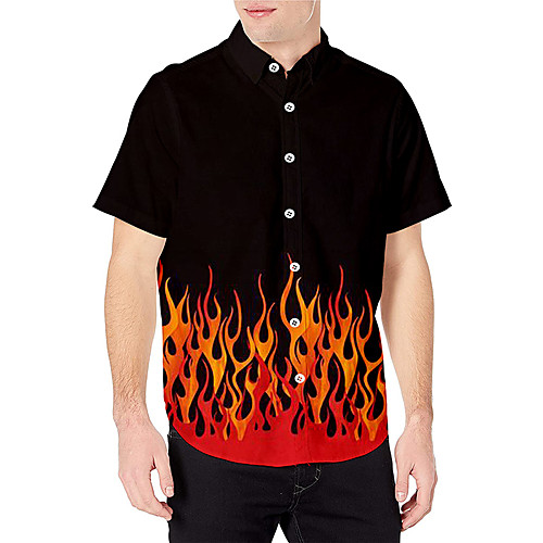 Men's Shirt 3D Print Graphic Prints Flame Print Short Sleeve Daily Tops Basic Casual Button Down Collar Black
Men's Shirt 3D Print Graphic Prints Flame Print Short Sleeve Daily Tops Basic Casual Button Down Collar Black