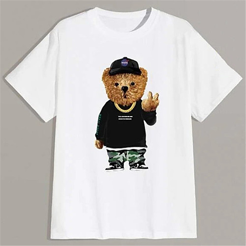 Men's Unisex T shirt Hot Stamping Graphic Prints Toy Bear Plus Size Print Short Sleeve Daily Tops 100% Cotton Basic Fashion Classic White
Men's Unisex T shirt Hot Stamping Graphic Prints Toy Bear Plus Size Print Short Sleeve Daily Tops 100% Cotton Basic Fashion Classic White