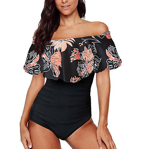 Women's Sexy Swimsuit Ruffle Print Padded Normal Off Shoulder Swimwear Bathing Suits Black Light Brown Green / One Piece / Padded Bras
Women's Sexy Swimsuit Ruffle Print Padded Normal Off Shoulder Swimwear Bathing Suits Black Light Brown Green / One Piece / Padded Bras