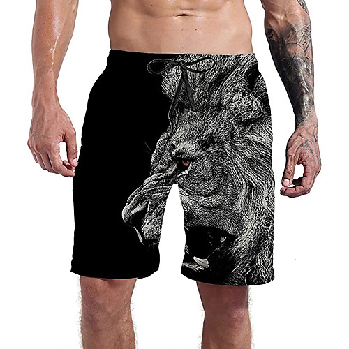 Men's Casual Athleisure Daily Holiday Shorts Pants Lion 3D Print Short Drawstring Pocket Elastic Drawstring Design Black
Men's Casual Athleisure Daily Holiday Shorts Pants Lion 3D Print Short Drawstring Pocket Elastic Drawstring Design Black