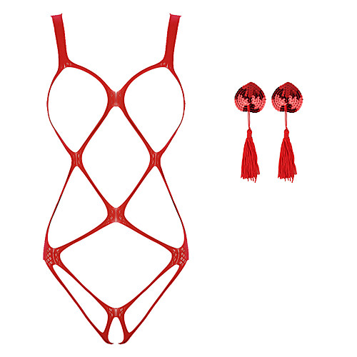 Women's Sequins Tassel Fringe Hole Suits Bodysuits Nightwear Solid Colored Bra & Panty Set Black / Blue / Red One-Size
Women's Sequins Tassel Fringe Hole Suits Bodysuits Nightwear Solid Colored Bra & Panty Set Black / Blue / Red One-Size