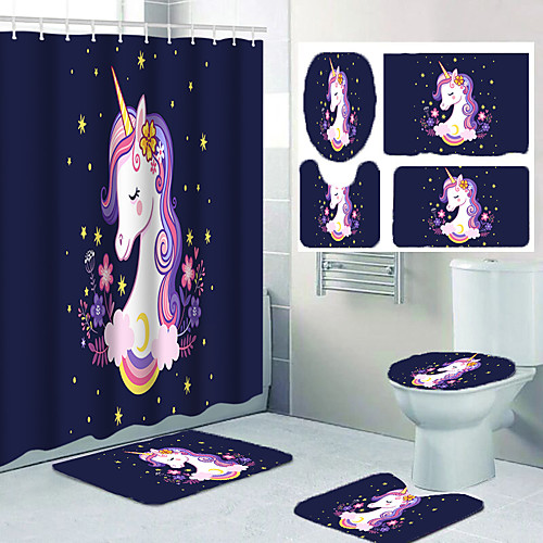 Four-piece Set of Star Unicorn Print Bathroom Shower Curtain Leisure Toilet
Four-piece Set of Star Unicorn Print Bathroom Shower Curtain Leisure Toilet