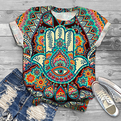 Women's Plus Size Print Graphic Tribal Eye T shirt Large Size Round Neck Short Sleeve Tops XL XXL 3XL Blue Big Size
Women's Plus Size Print Graphic Tribal Eye T shirt Large Size Round Neck Short Sleeve Tops XL XXL 3XL Blue Big Size