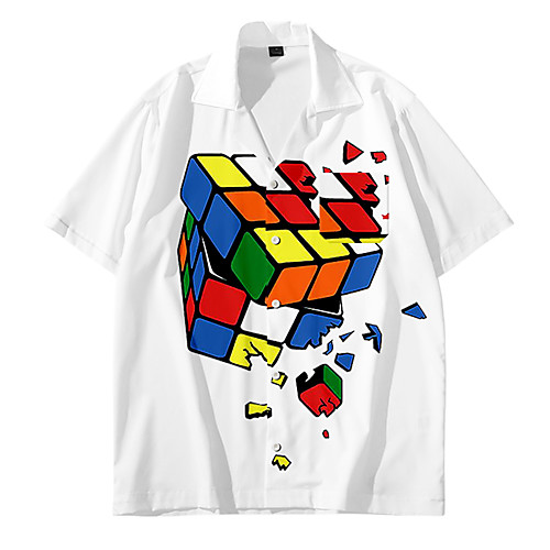 Men's Shirt 3D Print Rubik's Cube Button-Down 3D Print Short Sleeve Casual Tops Casual Fashion Breathable Comfortable White
Men's Shirt 3D Print Rubik's Cube Button-Down 3D Print Short Sleeve Casual Tops Casual Fashion Breathable Comfortable White