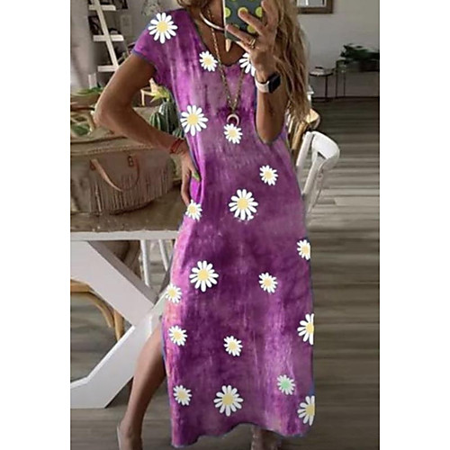 Women's Shift Dress Maxi long Dress Black Purple Red Yellow Short Sleeve Floral Print Summer Round Neck Casual 2021 S M L XL XXL 3XL
Women's Shift Dress Maxi long Dress Black Purple Red Yellow Short Sleeve Floral Print Summer Round Neck Casual 2021 S M L XL XXL 3XL