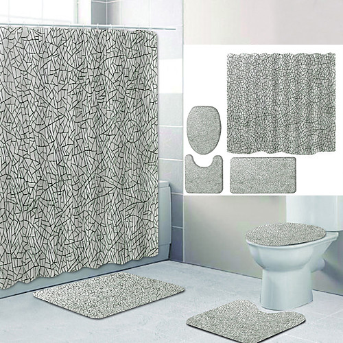 Plain Color Series 9 Digital Printing Four-piece Set Shower Curtains and Hooks Modern Polyester Machine Made Waterproof Bathroom
Plain Color Series 9 Digital Printing Four-piece Set Shower Curtains and Hooks Modern Polyester Machine Made Waterproof Bathroom