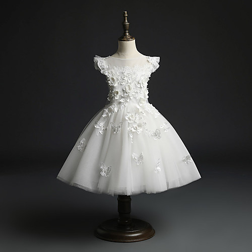 Princess / Ball Gown Short / Mini Wedding / Party Flower Girl Dresses - Tulle Cap Sleeve Jewel Neck with Beading / Appliques / Solid
Princess / Ball Gown Short / Mini Wedding / Party Flower Girl Dresses - Tulle Cap Sleeve Jewel Neck with Beading / Appliques / Solid