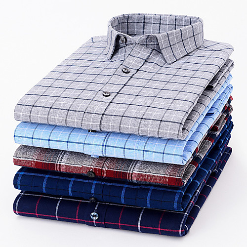 Men's Shirt Plaid Button-Down Long Sleeve Casual Tops Cotton Business Simple A B C
Men's Shirt Plaid Button-Down Long Sleeve Casual Tops Cotton Business Simple A B C
