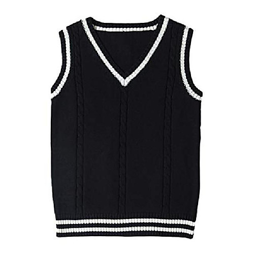 hooever women's casual v neck uniform y2k cosplay knit sweater vest(black-xs)
hooever women's casual v neck uniform y2k cosplay knit sweater vest(black-xs)