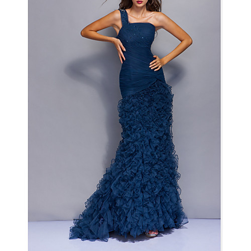 Mermaid / Trumpet Beautiful Back Sexy Engagement Formal Evening Dress One Shoulder Sleeveless Sweep / Brush Train Tulle with Tier 2021
Mermaid / Trumpet Beautiful Back Sexy Engagement Formal Evening Dress One Shoulder Sleeveless Sweep / Brush Train Tulle with Tier 2021