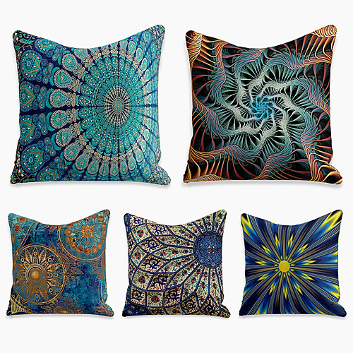 5 pcs Linen Pillow Cover, Geometric Square Zipper Polyester Traditional Classic
5 pcs Linen Pillow Cover, Geometric Square Zipper Polyester Traditional Classic