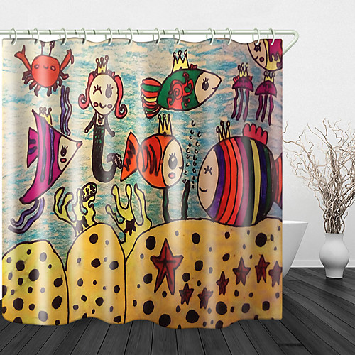 Children's Painting Ocean Print Waterproof Fabric Shower Curtain for Bathroom Home Decor Covered Bathtub Curtains Liner Includes with Hooks
Children's Painting Ocean Print Waterproof Fabric Shower Curtain for Bathroom Home Decor Covered Bathtub Curtains Liner Includes with Hooks