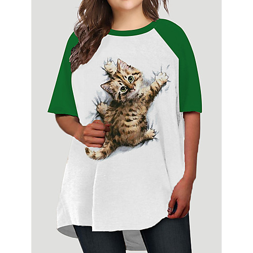 Women's Plus Size Cat Graphic Animal Print Casual Half Sleeve Fall Short Mini Dress T Shirt Dress Tee Dress Black Green
Women's Plus Size Cat Graphic Animal Print Casual Half Sleeve Fall Short Mini Dress T Shirt Dress Tee Dress Black Green