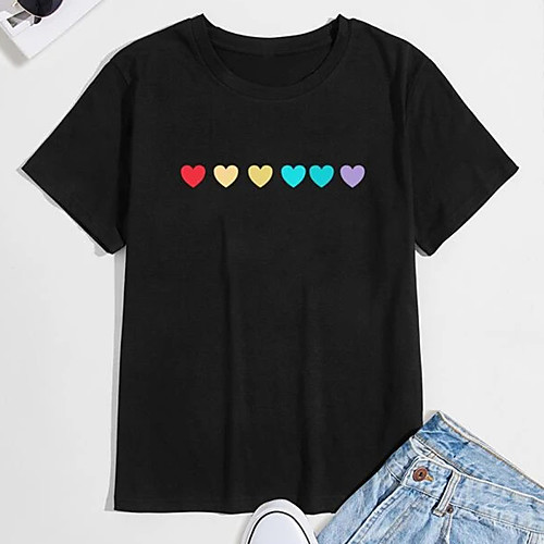 Men's Unisex T shirt Hot Stamping Heart Plus Size Print Short Sleeve Casual Tops 100% Cotton Basic Fashion Classic Black
Men's Unisex T shirt Hot Stamping Heart Plus Size Print Short Sleeve Casual Tops 100% Cotton Basic Fashion Classic Black