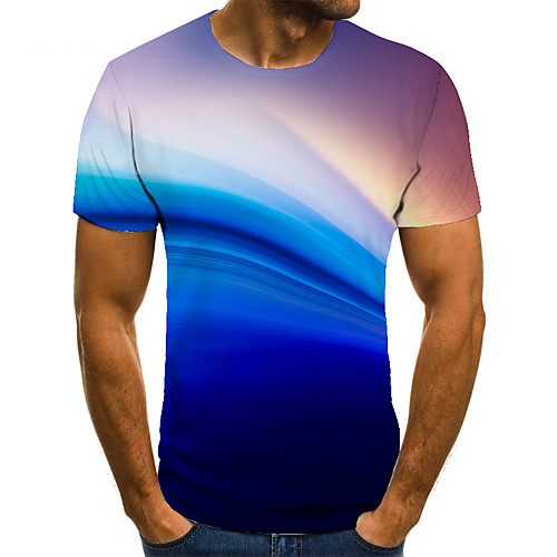 Men's T shirt 3D Print Geometric 3D Print Print Short Sleeve Casual Tops Casual Fashion Blue
Men's T shirt 3D Print Geometric 3D Print Print Short Sleeve Casual Tops Casual Fashion Blue